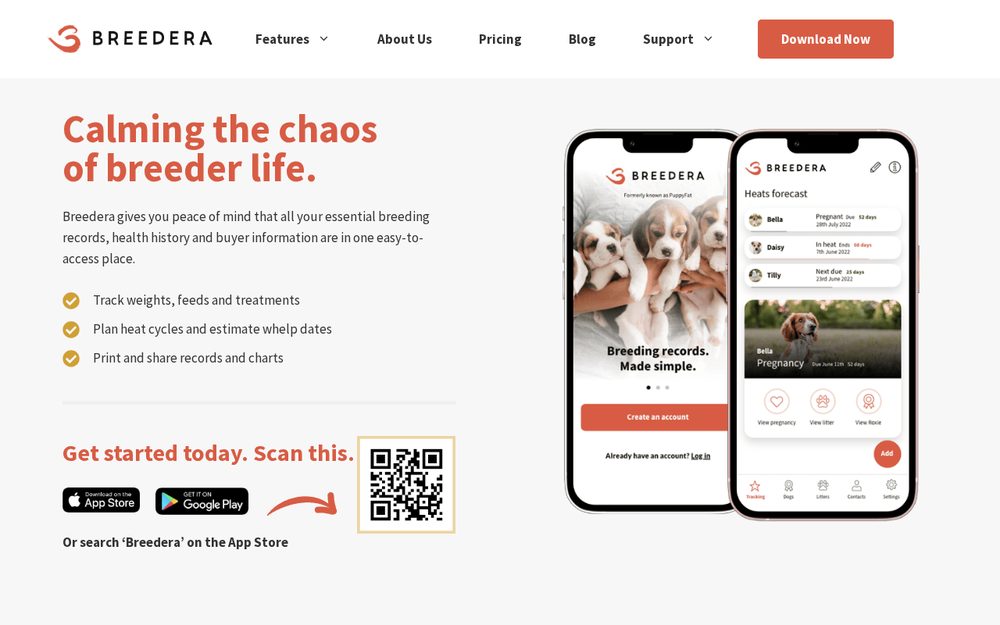 Breedera homepage, our marketplace in Global